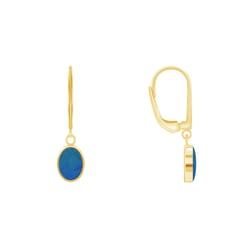 Goldene Ohrhänger mit blauen Opalen Margalo