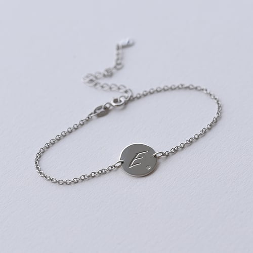 Silberarmband mit Diamant und Buchstabengravur Dian