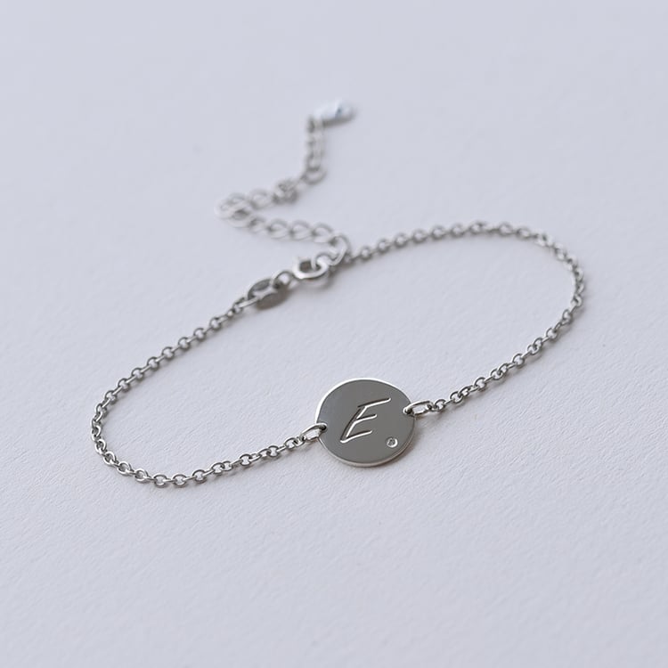 Silberarmband mit Diamant und Buchstabengravur Dian 61730