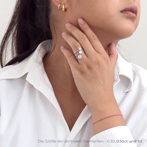 Zarter Verlobungsring mit Lab Grown Diamanten Akadie
