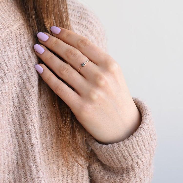 Zarter Ring mit Salt and Pepper Diamant Marine 78189