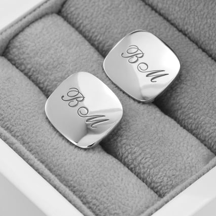 Platin-Manschettenknöpfe mit Initalien Silas