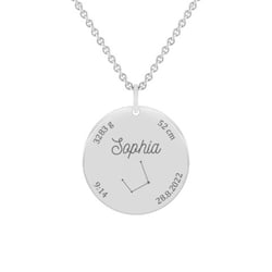 Silberkette für Neugeborene mit einer Gravur Ihrer Wahl Melody