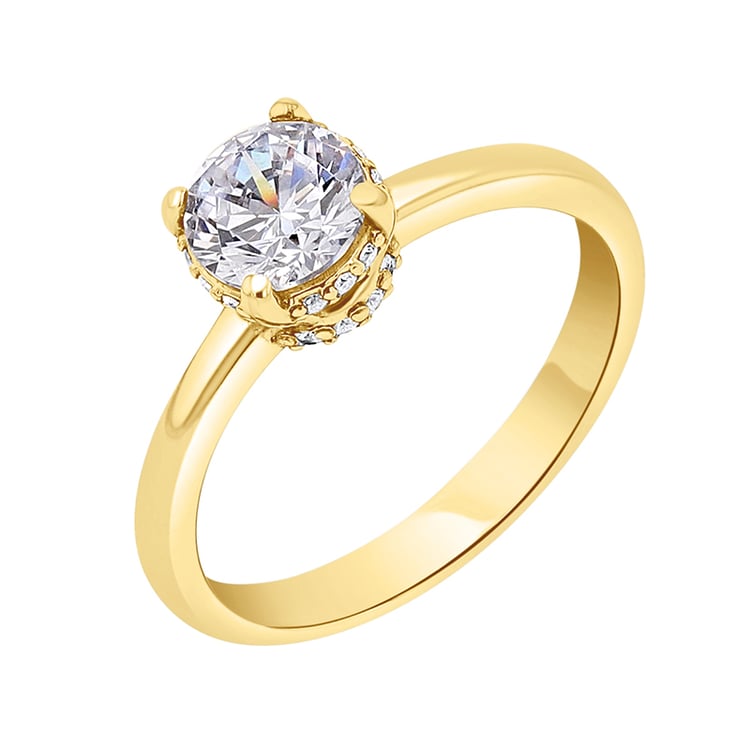 Strahlender Verlobungsring mit Moissanit und Lab Grown Diamanten Xela 141879