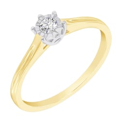 Goldener Solitärring mit Diamant Nuria