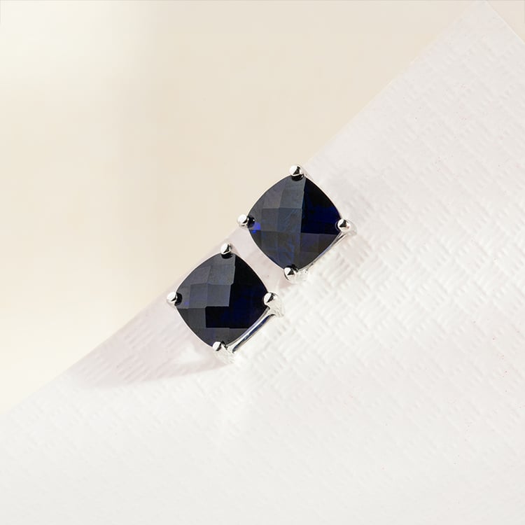 Goldene Ohrringe mit blauen Saphiren Chavonah 147323