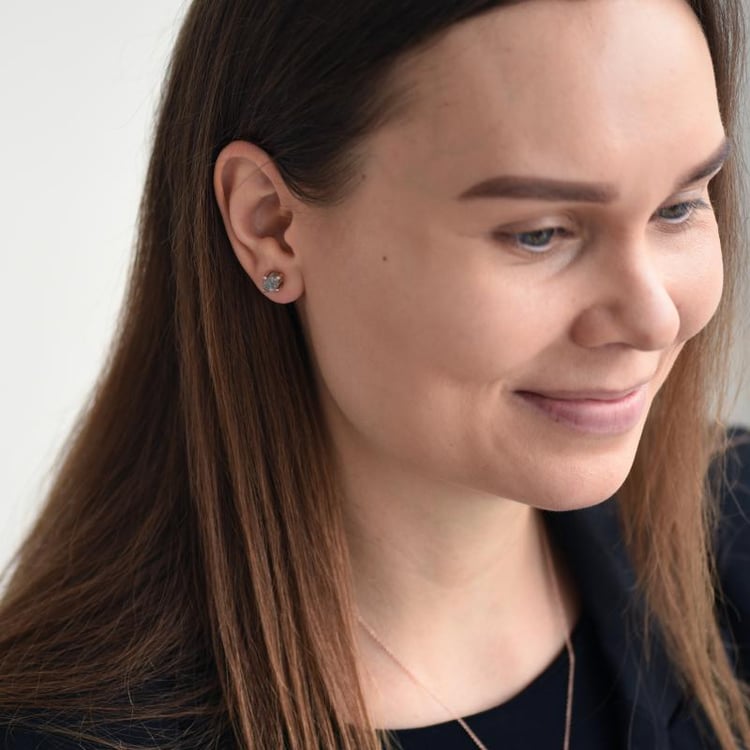 Ohrringe in 585 Gold mit ungeschliffenen Rohdiamanten Winnie 52823