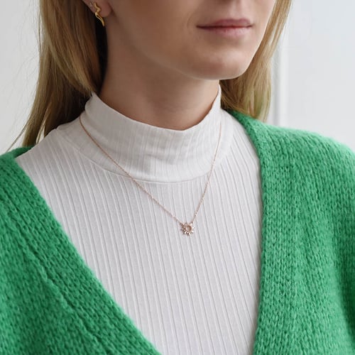 Kette mit Baguette und Round Lab Grown Diamanten Caibre
