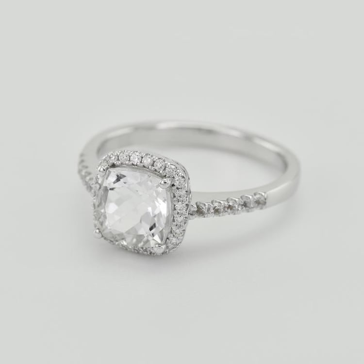 Goldener Verlobungsring mit Topas und Diamanten Azha 29491