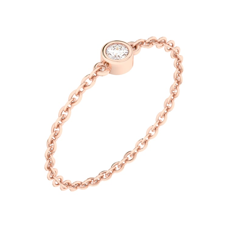 Minimalistischer Kettenring mit einem Diamanten Jalo 91711