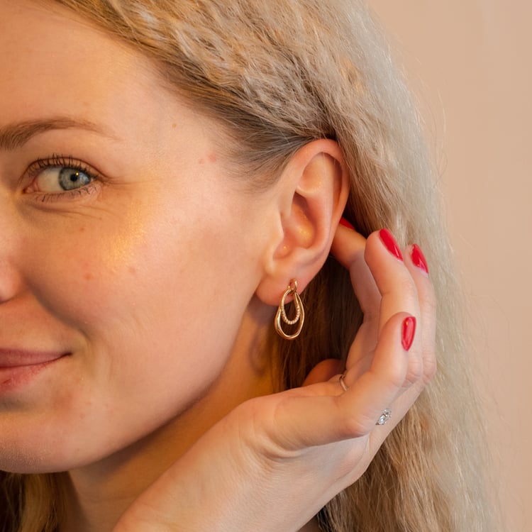 Vergoldete Ohrringe mit Zirkonen Miriam 101254