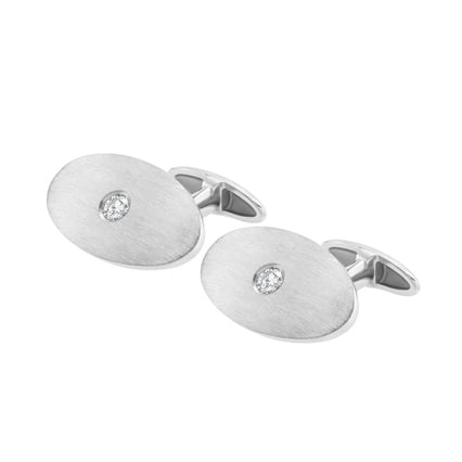 Ovale Manschettenknöpfe aus Roségold mit Diamanten Obert