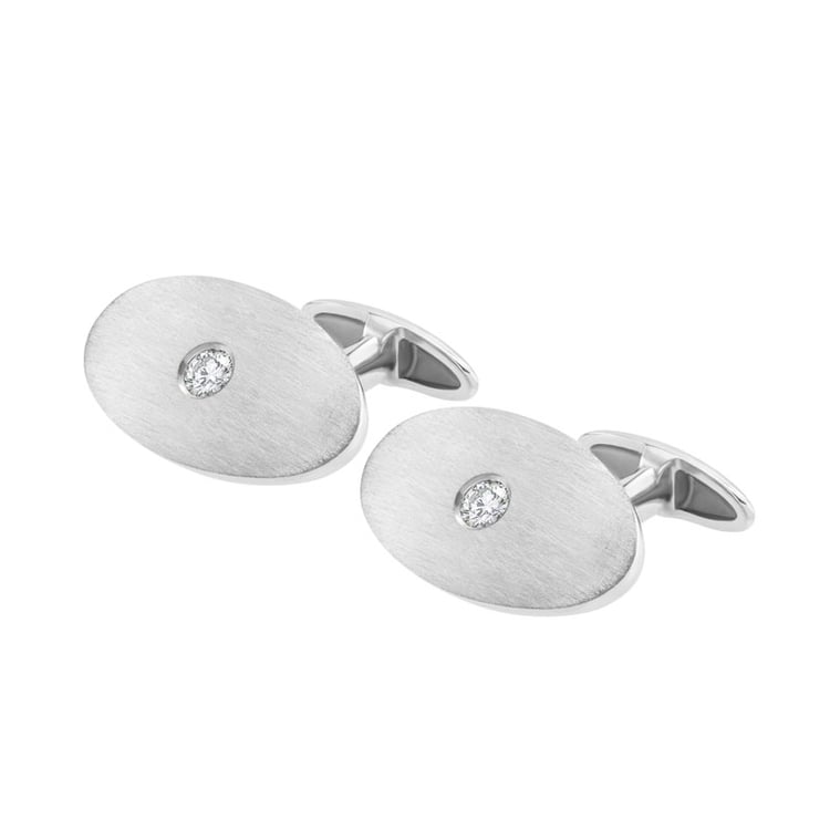 Ovale Manschettenknöpfe aus Roségold mit Diamanten Obert 60229