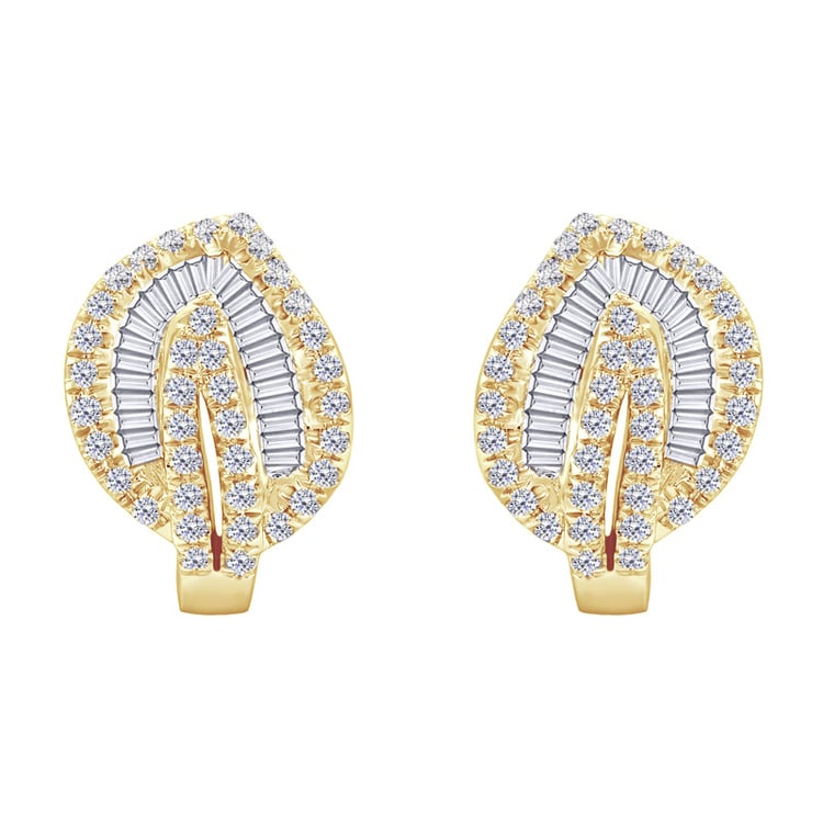 Ohrringe in Form eines Blattes voller Diamanten Priett 83815