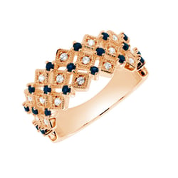 Moderner Goldring mit Lab Grown Diamanten und Sapphiren Arnt
