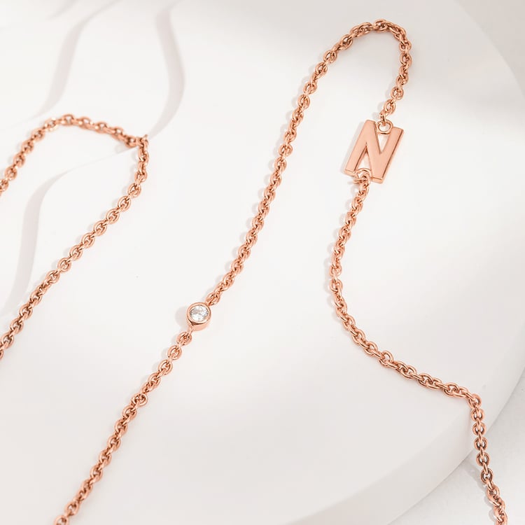 Halskette mit einem Buchstaben Ihrer Wahl und Lab Grown Diamanten Lupe 156744