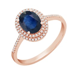 Goldener Ring mit Saphir und Diamanten Danae