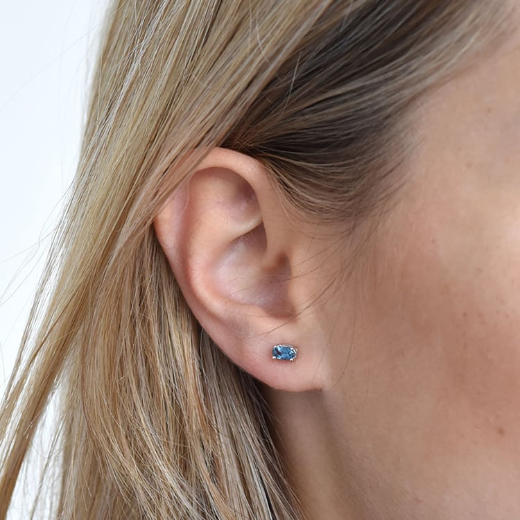 Silberne Ohrringe mit Londoner Topasen Deborah 86211