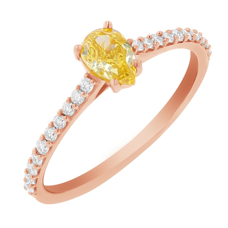 Verlobungsring mit einem zertifizierten fancy yellow Lab Grown Diamanten Ernes 112690