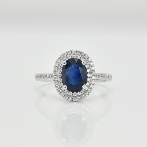 Goldener Ring mit Saphir und Diamanten Danae