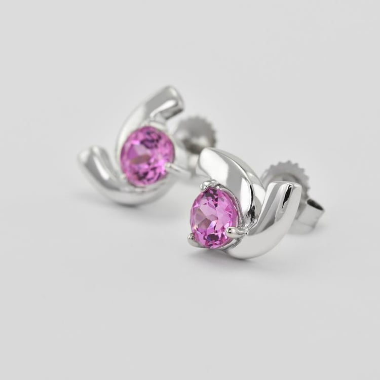 Silberne Ohrringe mti rosa Saphiren Labrinah 28261
