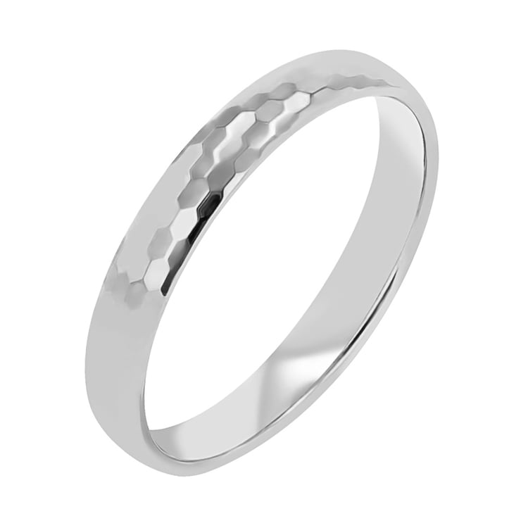 Goldene Eheringe mit Hammerschlag-Motiv Trevino 114102