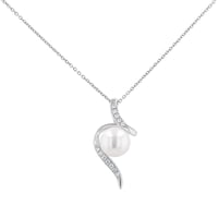 Moderne Anhänger aus Silber mit Perle und Zirkonia Acanda