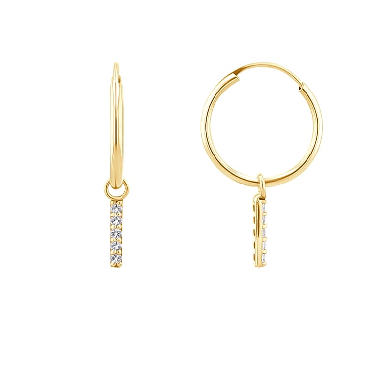 Goldene Hängeohrringe mit weißen Topasen Elaine 123952