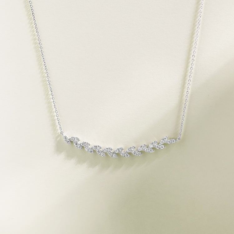 Diamantkette in Blattform Ophelia 153876