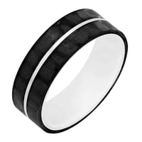 Flacher Carbon Trauring aus Silber Semaiah