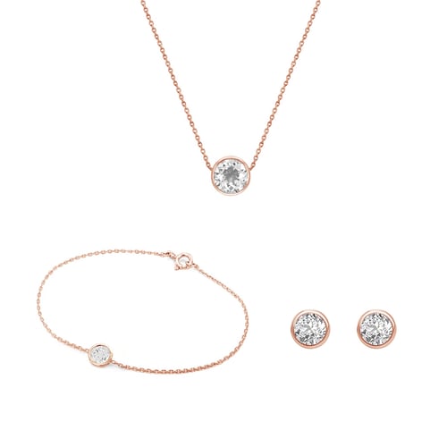 Minimalistisches goldenes Schmuckset mit Lab Grown Diamanten Amara