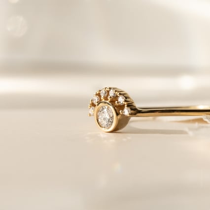 Ring mit Lab Grown Diamanten im halben Halo Jorg