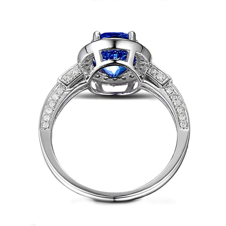 Goldring mit Tansanit und Diamanten 9969