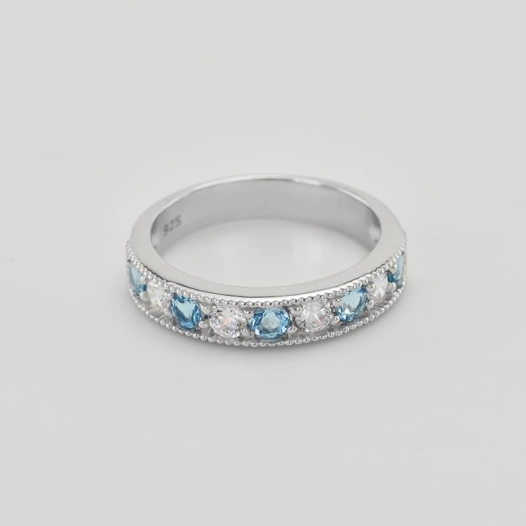 Memoire Ring mit Blautopas und Zirkonia Ednah 34639