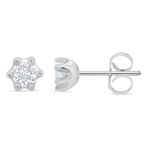 Diamantohrringe mit sechs Krappen Catarina