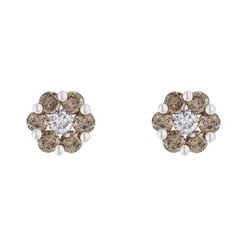 Ohrstecker in Blumenform mit brauen Diamanten Oakley