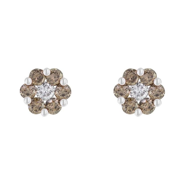 Ohrstecker in Blumenform mit brauen Diamanten Oakley 76275