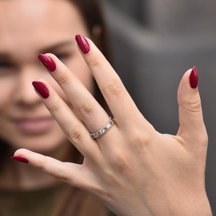 Memoire-Ring aus Silber mit Citrinen Ednah 31436