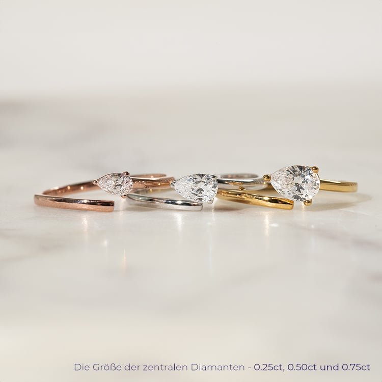 Unkonventioneller Verlobungsring mit einem Diamanten Hazel 137527