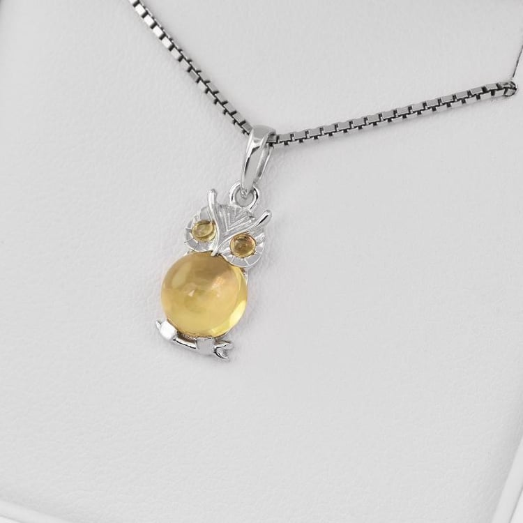 Eule Anhänger mit Citrin 28615