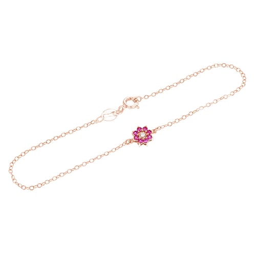 Zartes Armband mit einem Diamanten und Rubinen Vijay