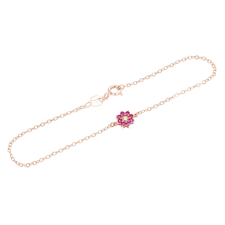 Zartes Armband mit einem Diamanten und Rubinen Vijay 79691