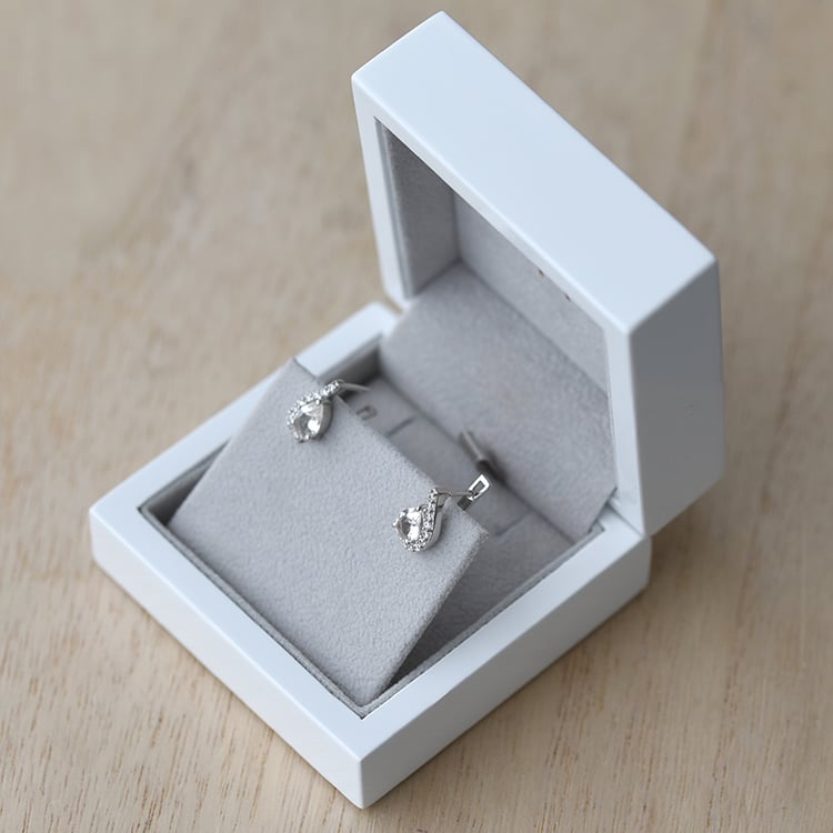 Silberne Ohrringe mit Morganiten und Zirkonia Rina 60319