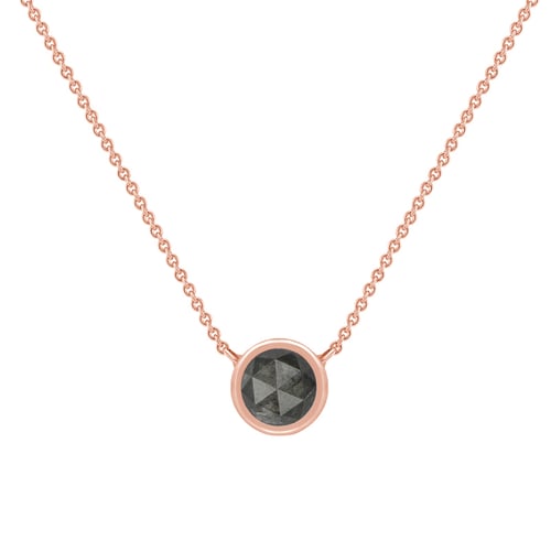 Goldene Halskette Bezel mit Salz-und-Pfeffer-Diamanten Terun