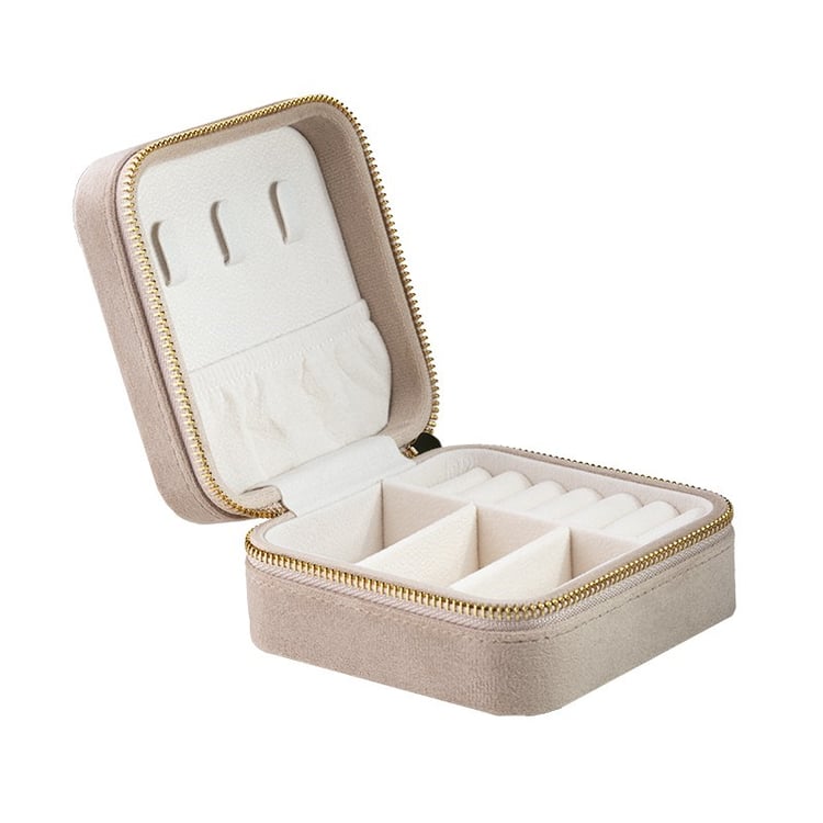 Mittelgroße beigefarbene reise schmuckkästchen Stegall 146255