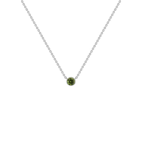 Minimalistische Halskette mit grünem Diamanten Glosie