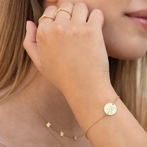 Armband Der Kleine Prinz und Fuchs mit Gravur aus Gold