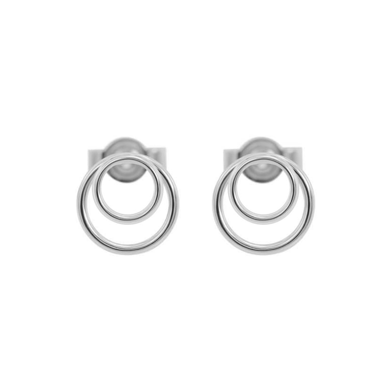 Goldene Ohrstecker mit zwei Ringen Signife 40274