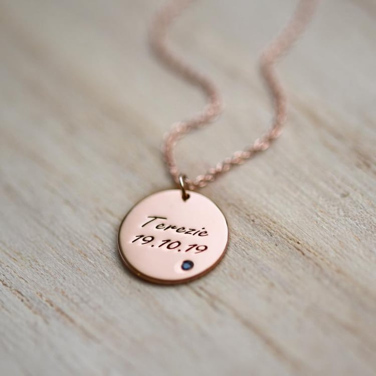 Anhänger aus Gold mit blauen Diamanten und Gravur Cassius 51584