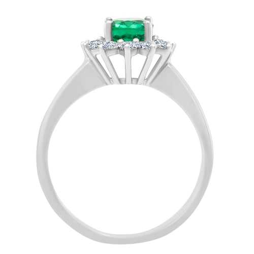 Verlobungsring mit Smaragd und Diamanten Fedel